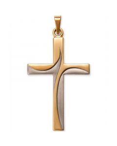 Two-Tone Cross in 14k Gold and 14k White Gold