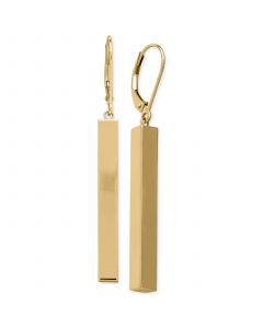 Tube Linear Drop Earrings in 14k Gold, 1 1/2 inch