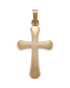 Rounded Cross Pendant in 14k Yellow Gold