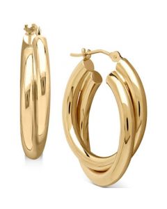 Double Hoop Earrings in 14k Gold