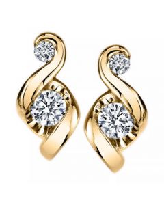 Proud Mom Diamond Swirl Stud Earrings (1/4 ct. t.w.) in 14k Gold or White Gold