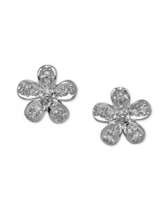 Diamond Accent Flower Stud Earrings in 10k Gold