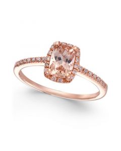 Morganite (3/4 ct. t.w.) and Diamond (1/10 ct. t.w.) Ring in 14k Rose Gold