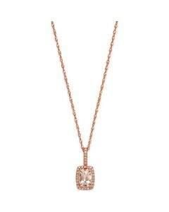 Morganite (1/2 ct. t.w) and Diamond Accent Pendant in 14k Rose Gold