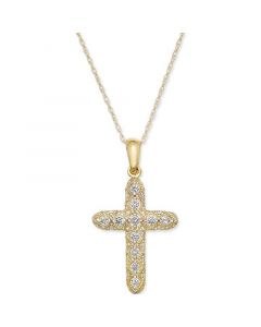 Diamond Cross Pendant Necklace (1/7 ct. t.w.) in 14k Gold