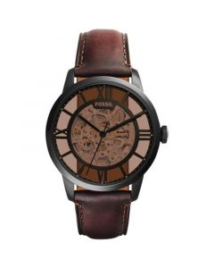 Men's Automatic Townsman Dark Brown Leather Strap Watch 44mm ME3098