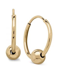 Children's Bead Hoop Earrings in 14k Gold