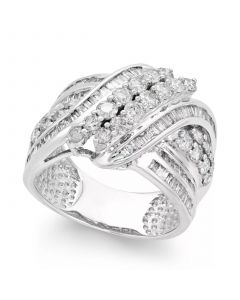 Diamond Double-Row Center Ring (2 ct. t.w.) in 14k Gold , 14K White Gold or 14K Rose Gold