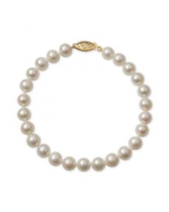 Cultured Freshwater Pearl Bracelet (6mm) in 14k Gold