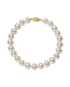 Cultured Freshwater Pearl Bracelet (7-1/2mm) in 14k Gold