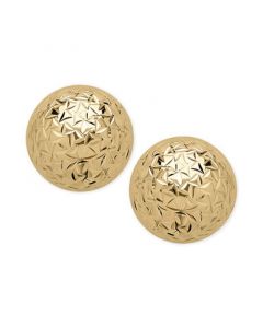 Crystal-Cut Ball Stud Earrings (10mm) in 14k Gold