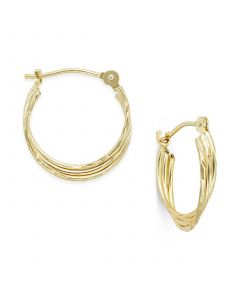 Three-Row Nested Hoop Earrings in 10k Gold