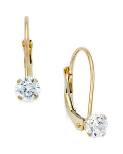 Cubic Zirconia Leverback Drop Earrings (1/2 ct. t.w.) in 10k Gold