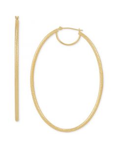 Oval Hoop Earrings in 14k Gold