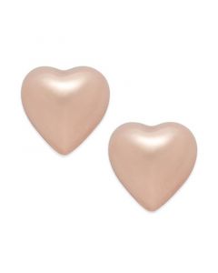 Dimensional Heart Stud Earrings in 10k Rose Gold