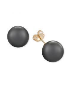 Cultured Tahitian Pearl Stud Earrings (11mm) in 14k Gold