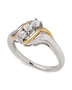 Diamond Accent Ring in 14k Gold and Sterling Silver