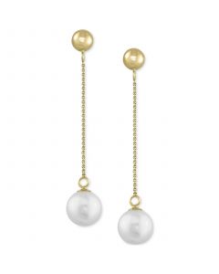 EFFY® Cultured Freshwater Pearl (7mm) Drop Earrings in 14k Gold