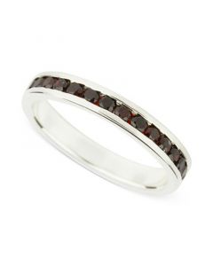 Garnet (1 c.t.t.w.) Channel-Set Eternity Ring in Sterling Silver