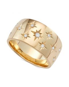 Diamond Star Wedding Band (1/6 ct. t.w.) in 18k White Gold, Gold or Rose Gold, Created for Macy's