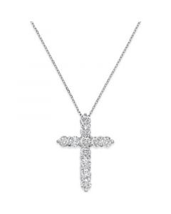 Diamond Cross Pendant Necklace (2 ct. t.w.) in 14k White Gold