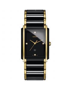 Unisex Swiss Integral Diamond Accent Black Ceramic & Gold-Tone Stainless Steel Bracelet Watch 31x41mm R20204712