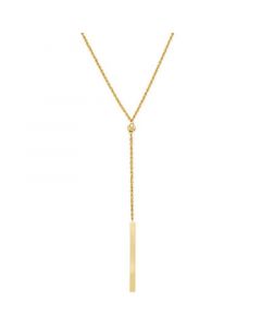 Rope Bar Lariat Necklace in 14k Gold