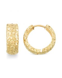 Textured Huggie Hoop Earrings in 14k Gold