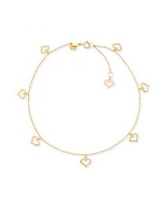 Heart Charm Anklet in 14k Gold