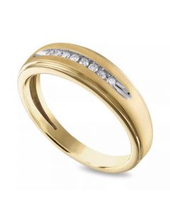 Men's Diamond Band (1/10 ct. t.w.) in 10k Yellow Gold or 10k White Gold