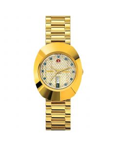 Men's Swiss Original DiaStar Gold-Tone Stainless Steel Bracelet Watch 35mm