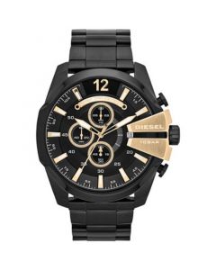 Men's Chronograph Mega Chief Black Ion-Plated Stainless Steel Bracelet Watch 51x59mm DZ4338