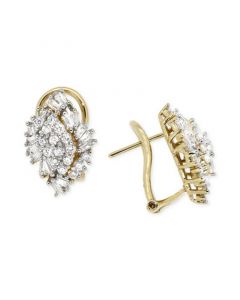 Diamond Cluster Earrings (1 ct. t.w.) in 14k Gold, Created for Macy's