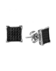 Men's Black Diamond Earrings (1/4 ct. t.w.) in Stainless Steel