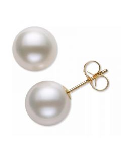 Cultured Freshwater Pearl Stud 14k Yellow Gold Earrings (8mm)