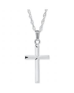 Three-Dimensional Cross Pendant Necklace in Sterling Silver