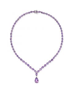 Amethyst  (28 ct. t.w.) Statement Necklace in Sterling Silver