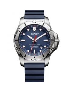 Men's Swiss I.N.O.X. Professional Diver Blue Rubber Strap Watch 45mm 241734.1