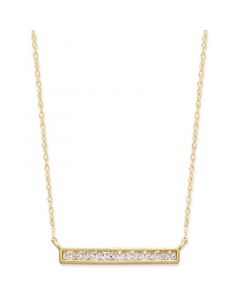 Cubic Zirconia Bar Pendant Necklace in 10k Gold