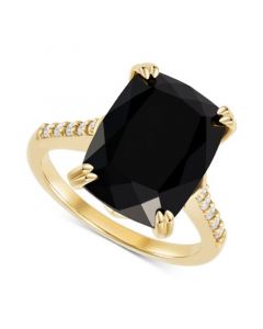 Onyx (7-1/2 ct. t.w.) and Cubic Zirconia Statement Ring in 14k Gold-Plated Sterling Silver