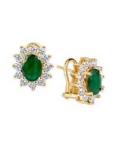 Emerald (2-1/5 ct. t.w.) and Diamond (1-1/5 ct. t.w.) Earrings in 14k Gold