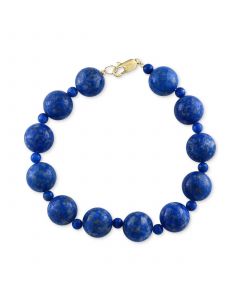 EFFY® Lapis Lazuli (4 & 12mm) Beaded Bracelet in 14k Gold