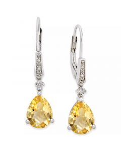 Gemstone (3-3/4 ct. t.w.) and Diamond Accent Birthstone Drop Earrings in Sterling Silver