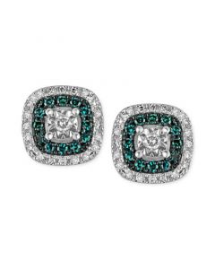 Diamond Multicolor Stud Earrings (1/4 ct. t.w.) in Sterling Silver