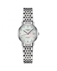 Women's Swiss Automatic The Longines Elegant Collection Diamond Accent Stainless Steel Bracelet Watch 26mm L43094876