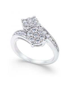 Diamond Bypass Ring (1 ct. t.w.) in 14k White Gold