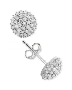 Diamond Pavé Stud Earrings (1/4 ct. t.w.) in Sterling Silver