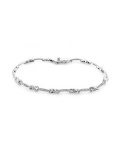 Diamond Link Bracelet (1/10 ct. t.w.) in Sterling Silver