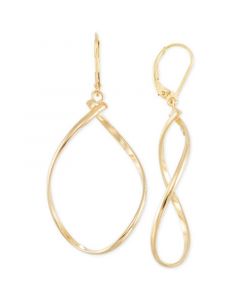 Polished Twist Illusion Drop Earrings in 14k Gold