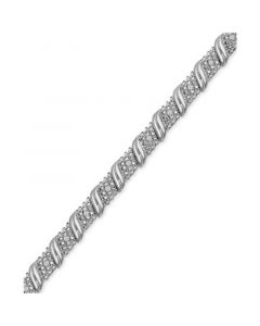 Diamond Diagonal Bracelet (1/4 ct. t.w.) in Sterling Silver